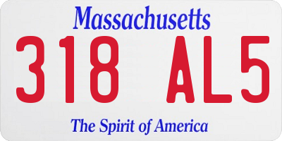 MA license plate 318AL5