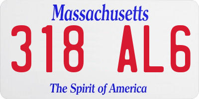 MA license plate 318AL6