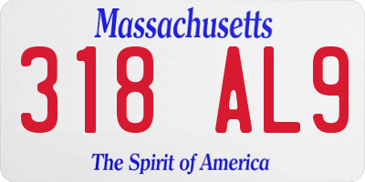MA license plate 318AL9