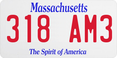 MA license plate 318AM3