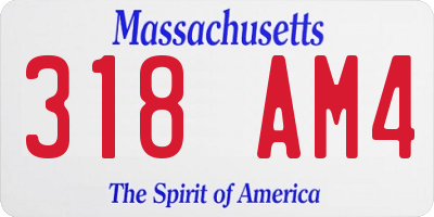MA license plate 318AM4