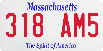 MA license plate 318AM5