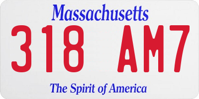 MA license plate 318AM7