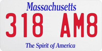 MA license plate 318AM8