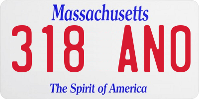 MA license plate 318AN0