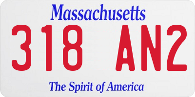 MA license plate 318AN2