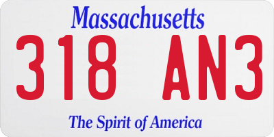 MA license plate 318AN3