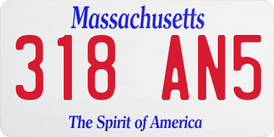 MA license plate 318AN5