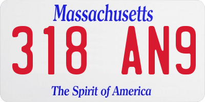 MA license plate 318AN9