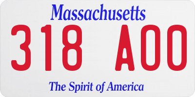 MA license plate 318AO0