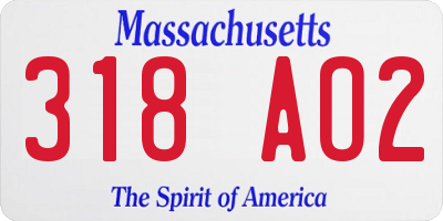 MA license plate 318AO2