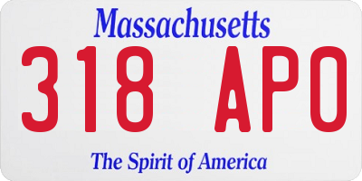 MA license plate 318AP0