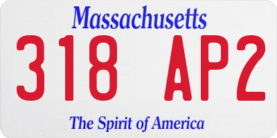 MA license plate 318AP2