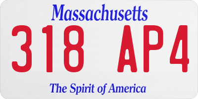 MA license plate 318AP4