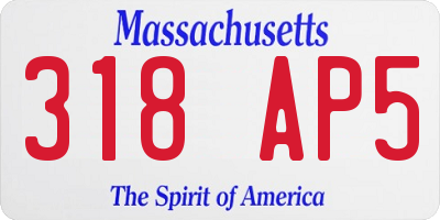 MA license plate 318AP5