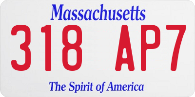 MA license plate 318AP7