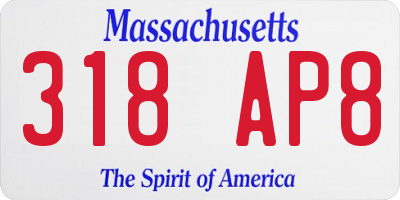 MA license plate 318AP8