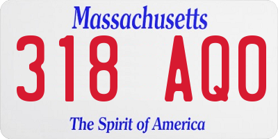 MA license plate 318AQ0
