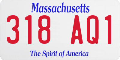 MA license plate 318AQ1