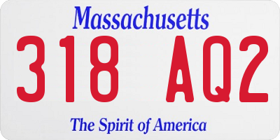 MA license plate 318AQ2