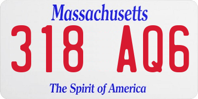 MA license plate 318AQ6