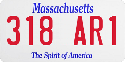 MA license plate 318AR1