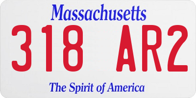 MA license plate 318AR2