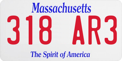 MA license plate 318AR3