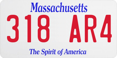 MA license plate 318AR4