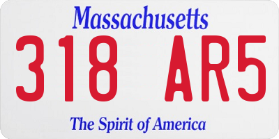 MA license plate 318AR5