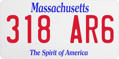 MA license plate 318AR6