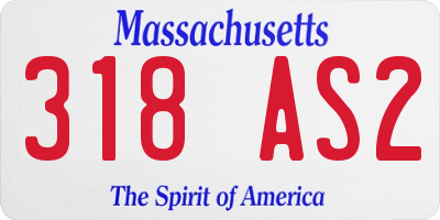 MA license plate 318AS2