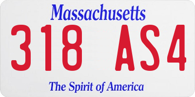 MA license plate 318AS4