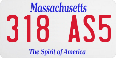MA license plate 318AS5
