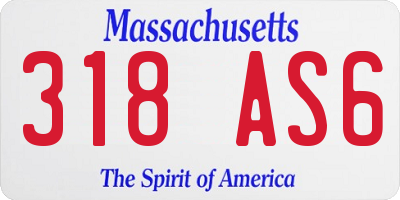 MA license plate 318AS6