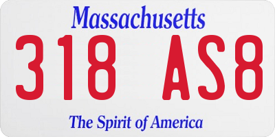 MA license plate 318AS8