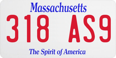MA license plate 318AS9