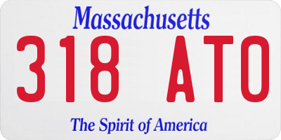 MA license plate 318AT0