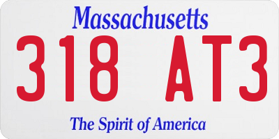 MA license plate 318AT3