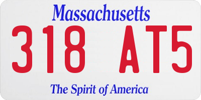 MA license plate 318AT5