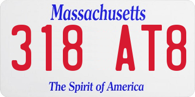 MA license plate 318AT8