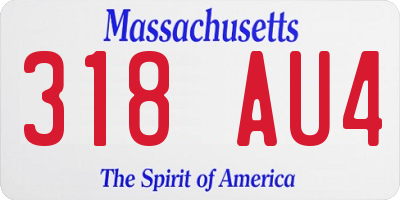 MA license plate 318AU4