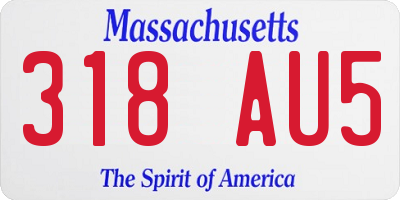 MA license plate 318AU5