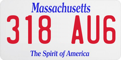 MA license plate 318AU6