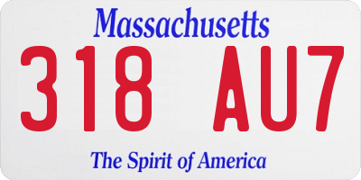 MA license plate 318AU7