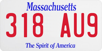 MA license plate 318AU9