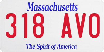 MA license plate 318AV0