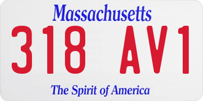 MA license plate 318AV1