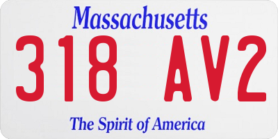 MA license plate 318AV2
