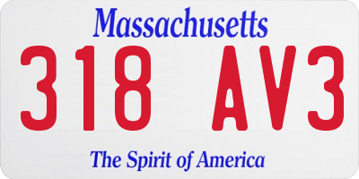 MA license plate 318AV3